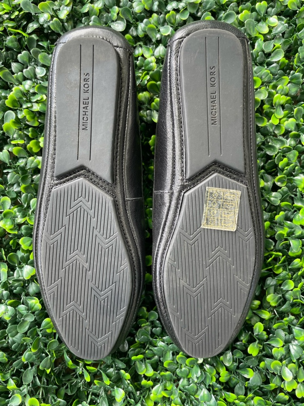 MICHAEL Michael Kors Black Quilted MK Logo Leather Flats - Picture 6 of 7